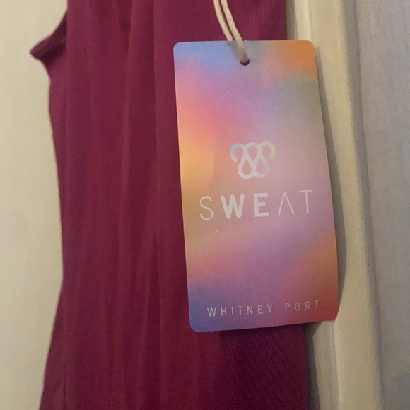 Sweat by Whitney Port NWT Mesh Back Racerback Yoga Tank Top in Purple Size L - Picture 7 of 11